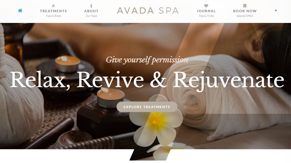 Mẫu website đẹp nhất thế giới về Spa - Avada