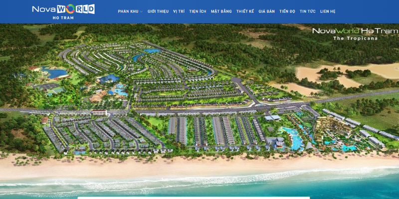 Mẫu Website bất động sản Nova World Hồ Tràm