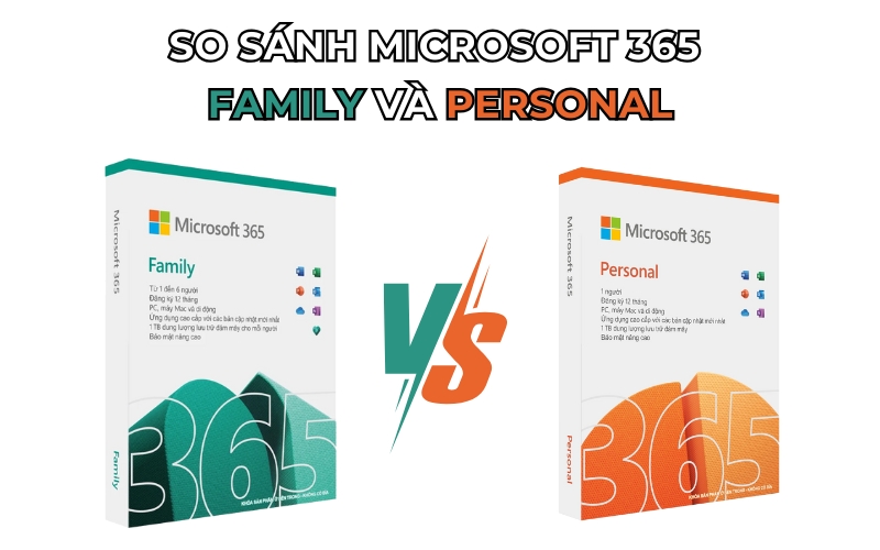 So sánh Microsoft 365 Family và Personal