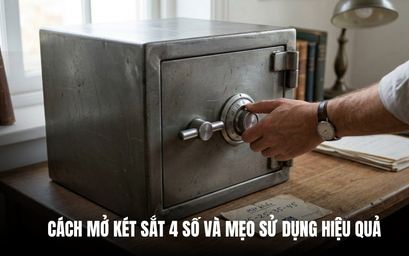 cách mở két sắt 4 số