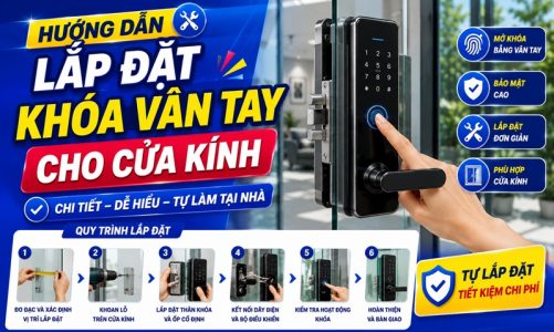 hướng dẫn lắp đặt khóa vân tay cho cửa kính