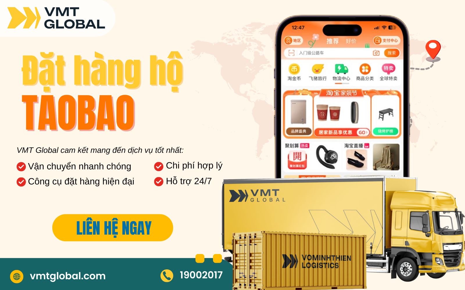 Dịch vụ mua hộ hagf Taobao trọn gói tại VMT Global