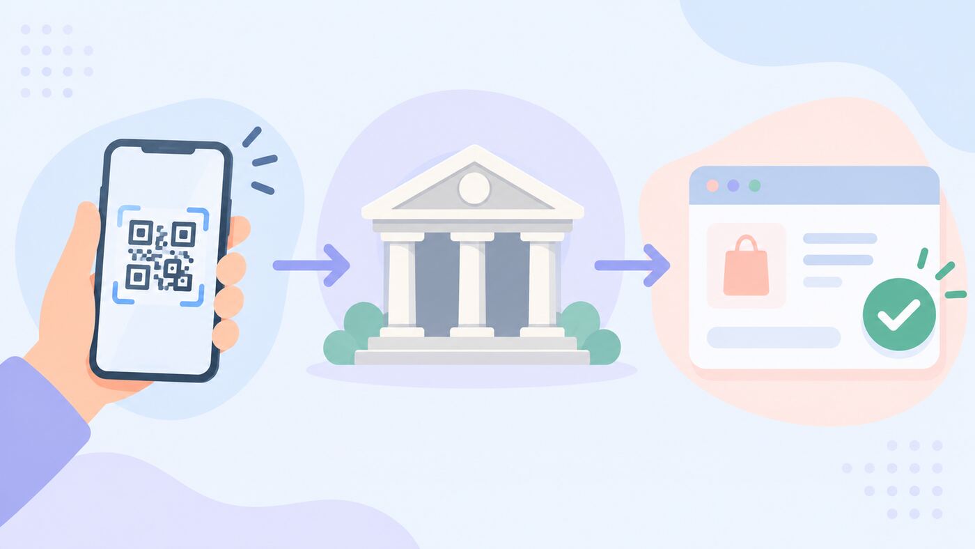 sơ đồ tích hợp thanh toán vào website bằng chuyển khoản QR